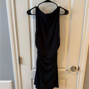 Abercrombie & Fitch Black Ruched Modal Blend Dress
